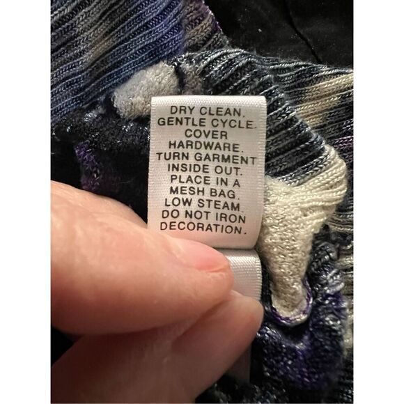 SoCa St. John Wool Blend 3/4 Sleeve V-Neck Beaded Floral Print Lightweight Sweat - Picture 10 of 11